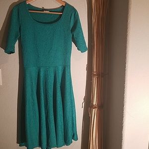 Lularoe Nicole Teal Dress Floral